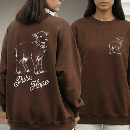 Pure Hope: The Gentle Lamb - Two Sides - Wild Animals - Unisex Tshirt / Hoodie / Sweatshirt - Faith Guided Life