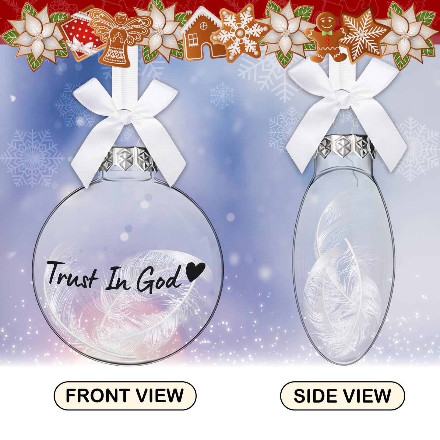 "Trust In God" Angel Charm Christmas Ornament