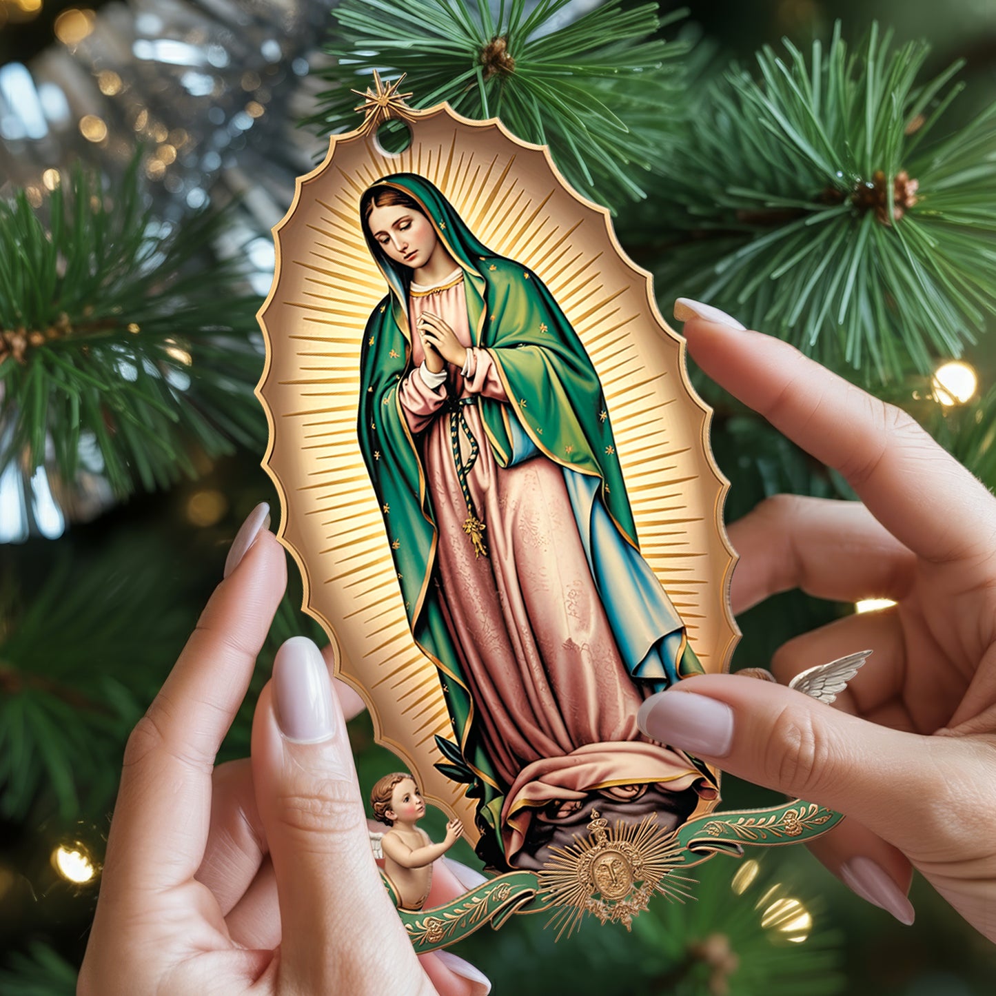 Our Lady of Guadalupe Christmas Ornament | Virgin Mary Catholic Keepsake | Religious Decoration
