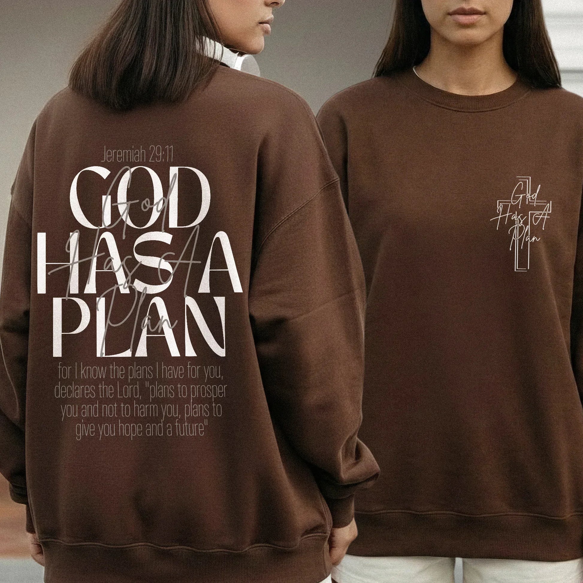 God Has a Plan Scripture Typography Design – Two Sides – Minimalist Faith – Unisex Tshirt /Hoodie/Sweatshirt - Faith Guided Life
