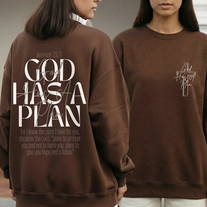 God Has a Plan Scripture Typography Design – Two Sides – Minimalist Faith – Unisex Tshirt /Hoodie/Sweatshirt - Faith Guided Life