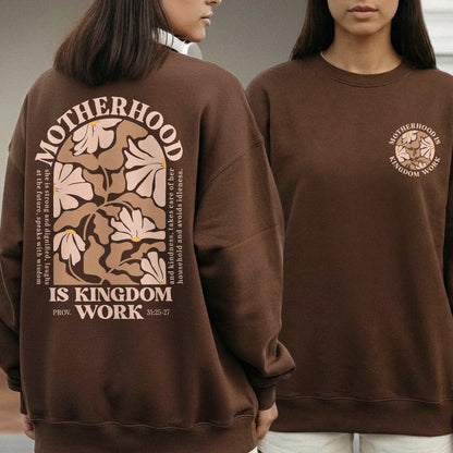 Motherhood Is Kingdom Work Floral Arch Shirt – Two Sides – She is Bless – Unisex Tshirt /Hoodie/Sweatshirt
