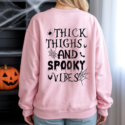 Thick Thighs And Spooky Vibes Halloween T-Shirt Body Positive Confidence Halloween Tee