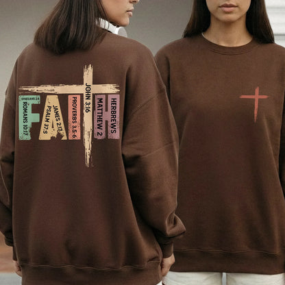 Faith Scripture Cross Typography – Two Sides – Minimalist Faith – Unisex Tshirt /Hoodie/Sweatshirt - Faith Guided Life