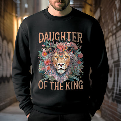 "Daughter of the King" Lion & Floral Christian T-Shirt | Faith Guided Life Apparel
