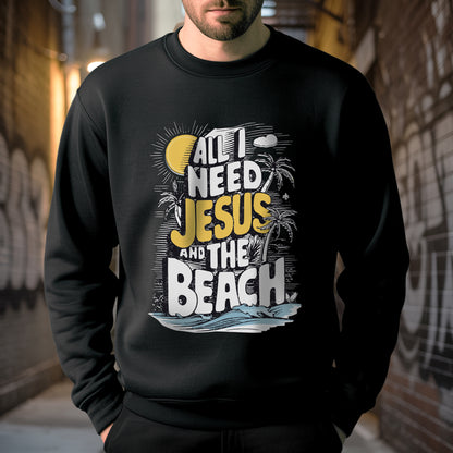 All I Need Jesus And The Beach T-Shirt - Christian Beach Life Declaration