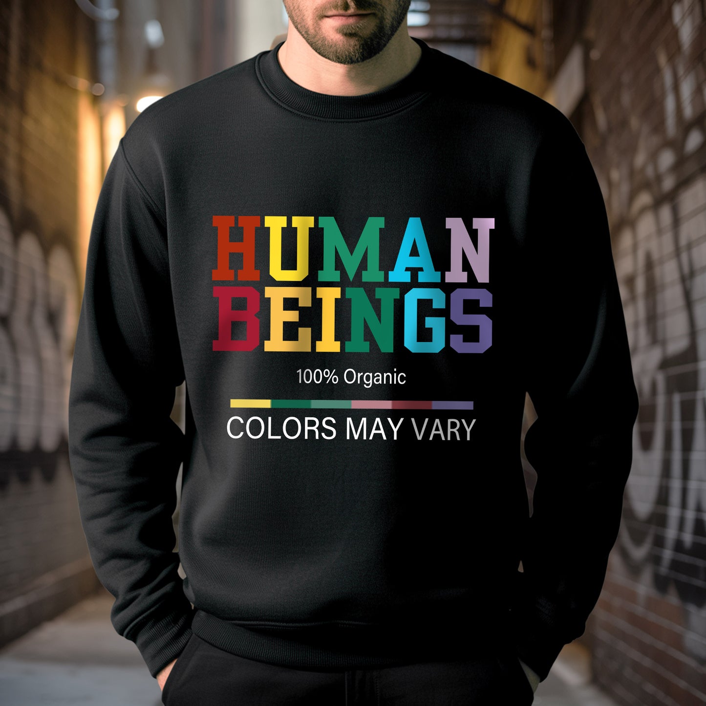 "Human Beings - Colors May Vary" Unisex Diversity T-Shirt | 100% Organic Equality Statement Tee