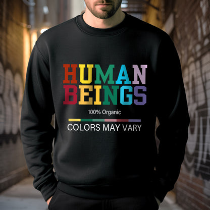 "Human Beings - Colors May Vary" Unisex Diversity T-Shirt | 100% Organic Equality Statement Tee