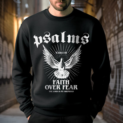 "Psalms Faith Over Fear" Eagle Wings Christian T-Shirt | Faith Guided Life Apparel