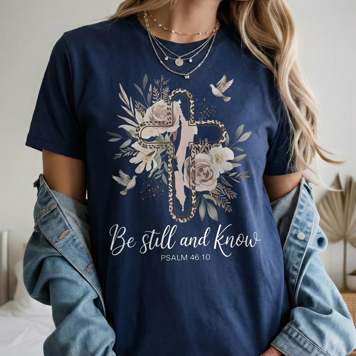 Be Still and Know Floral Cross Design - Faith Floral - Unisex Tshirt / Hoodie / Sweatshirt - Faith Guided Life