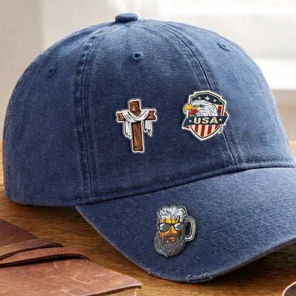 Crowned Cross Acrylic Pin – Faith-Based Pin for Apparel and Accessories