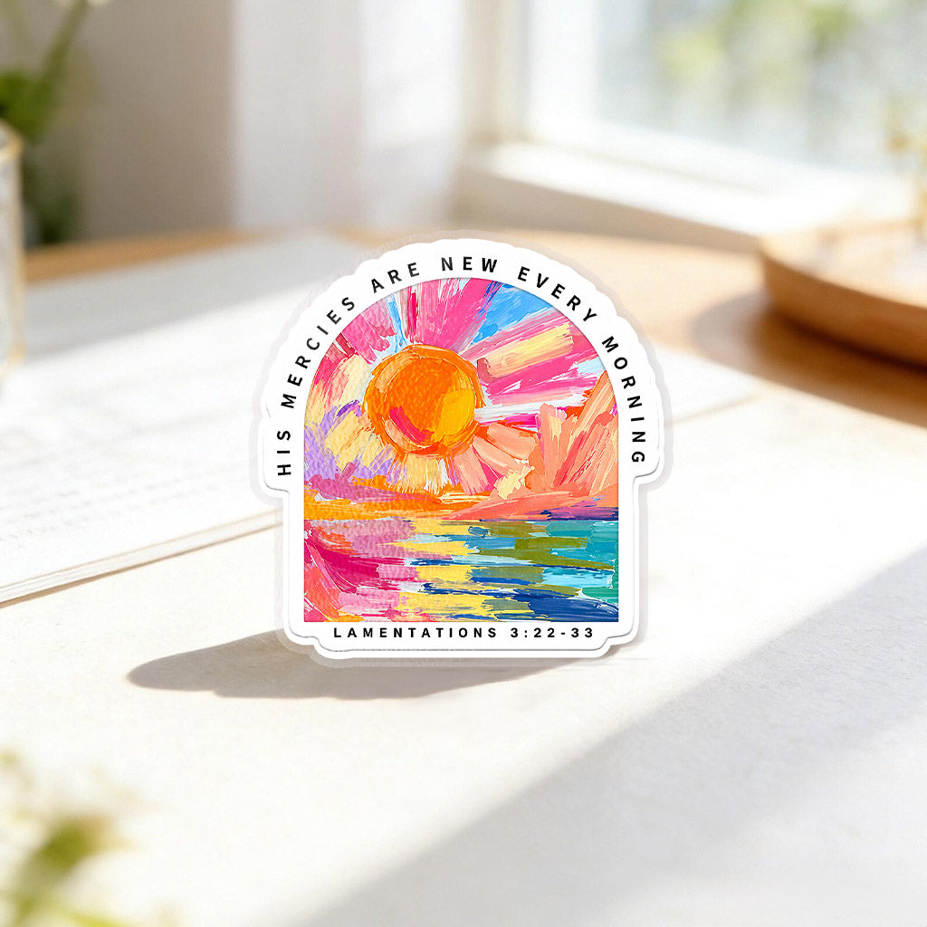 His Mercies Are New Every Morning Acrylic Pin – Faith-Based Pin for Apparel and Accessories
