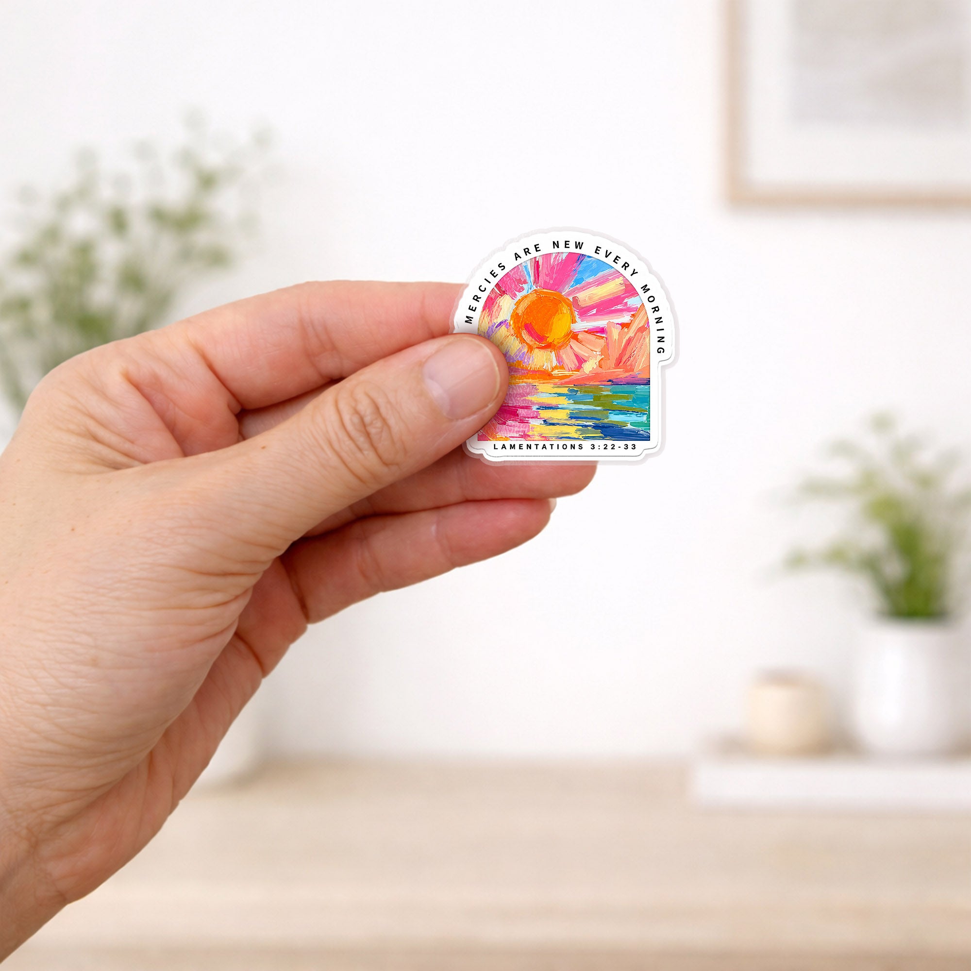 His Mercies Are New Every Morning Acrylic Pin – Faith-Based Pin for Apparel and Accessories