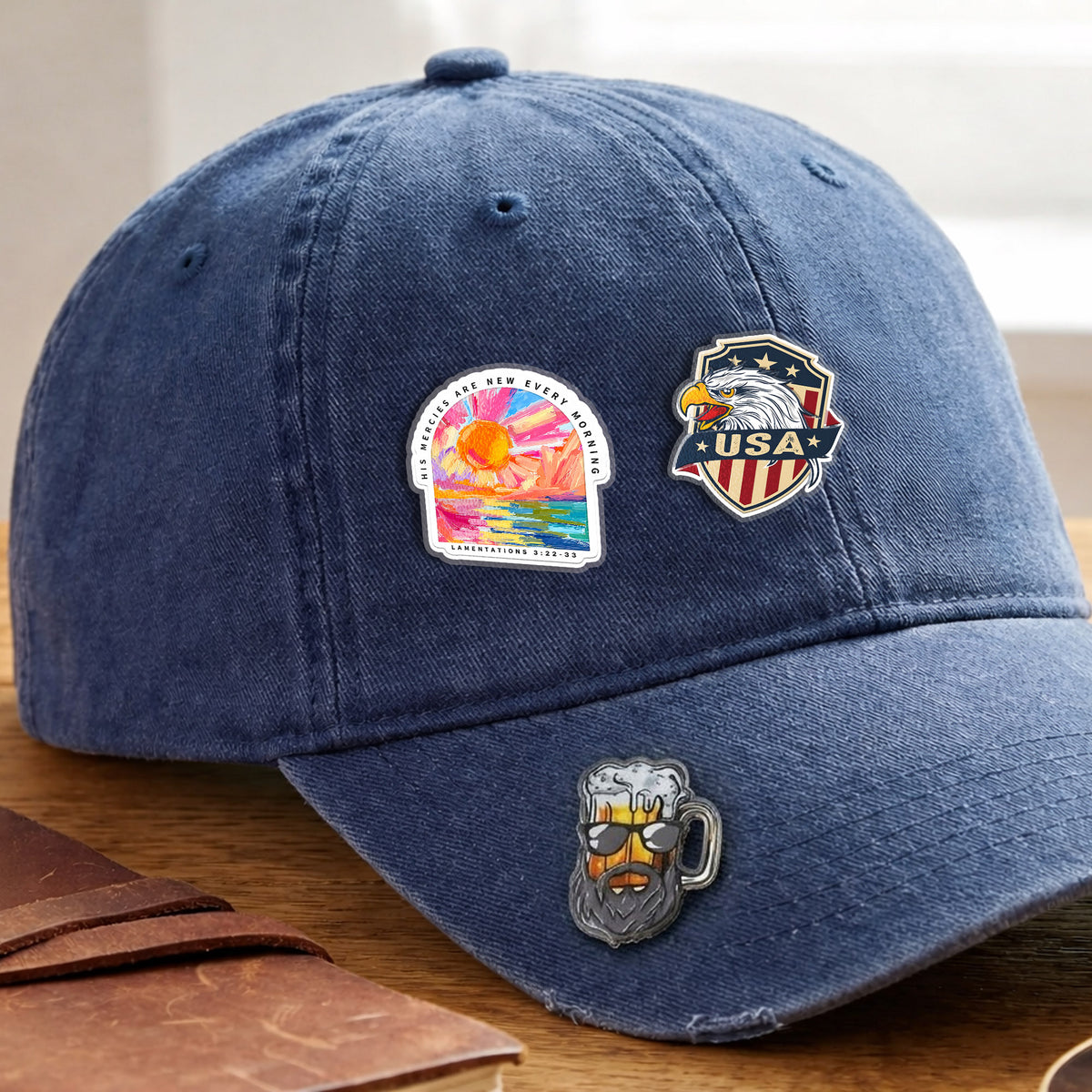 His Mercies Are New Every Morning Acrylic Pin – Faith-Based Pin for Apparel and Accessories