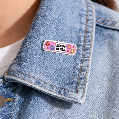 Jesus Heals Acrylic Pin – Faith-Based Pin for Apparel and Accessories