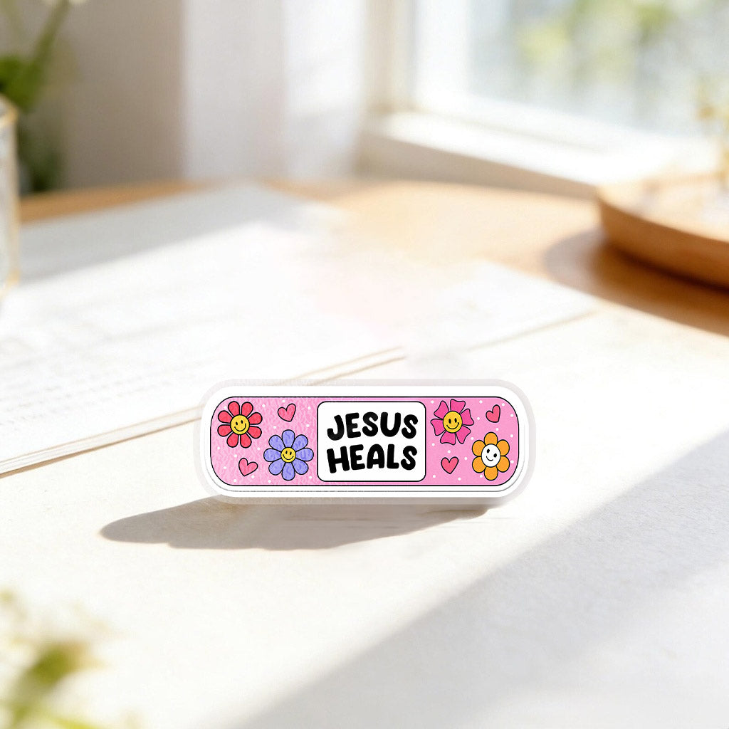 Jesus Heals Acrylic Pin – Faith-Based Pin for Apparel and Accessories