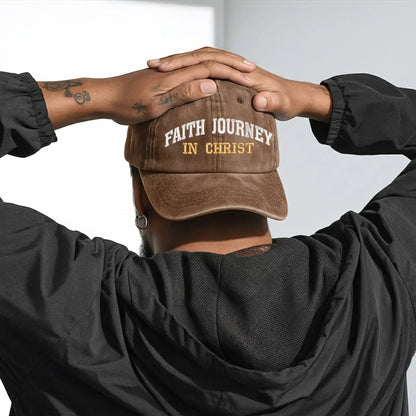 Faith Journey In Christ Custom Year - Unisex Washed Cap - Faith Guided Life