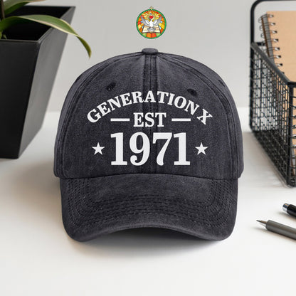 Generation X EST. Custom Year Baseball Cap - Personalized Vintage Pride Hat