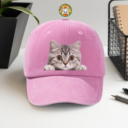 Peeking Cat Baseball Cap - Adorable Cat Lover Hat