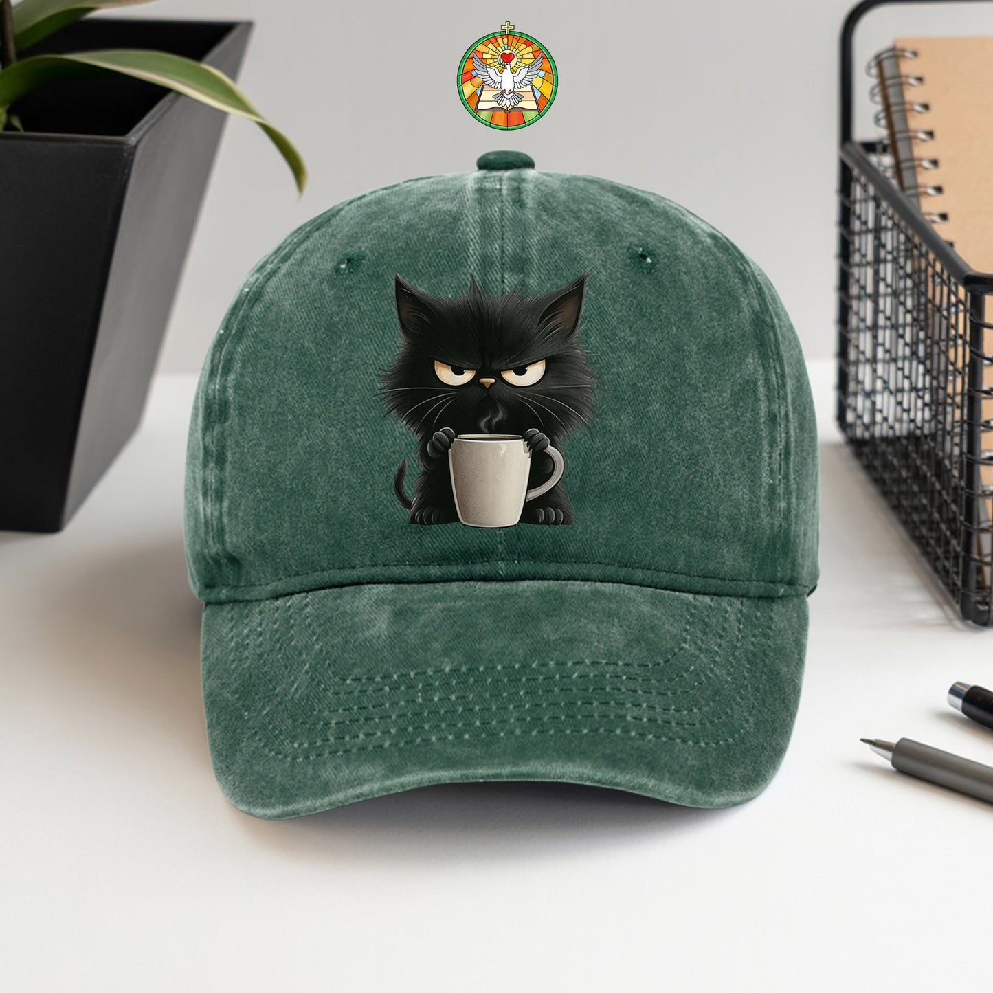 Grumpy Cat Coffee Baseball Cap - Funny Coffee Lover Hat