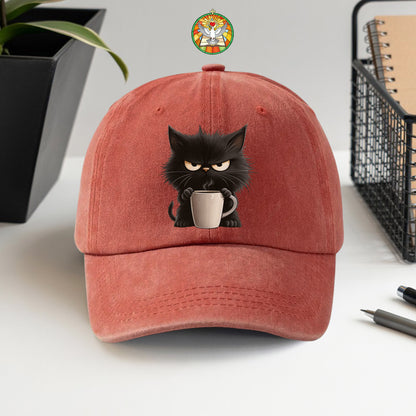 Grumpy Cat Coffee Baseball Cap - Funny Coffee Lover Hat