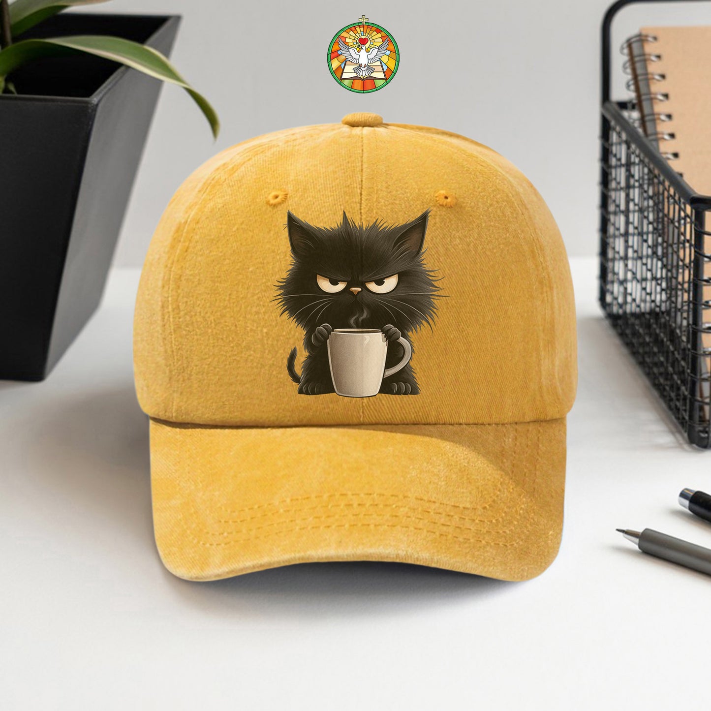 Grumpy Cat Coffee Baseball Cap - Funny Coffee Lover Hat