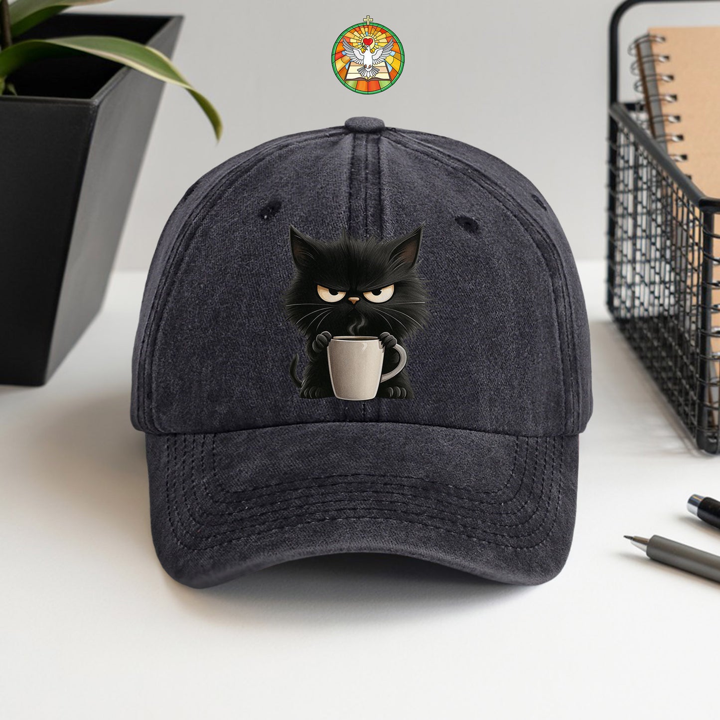 Grumpy Cat Coffee Baseball Cap - Funny Coffee Lover Hat