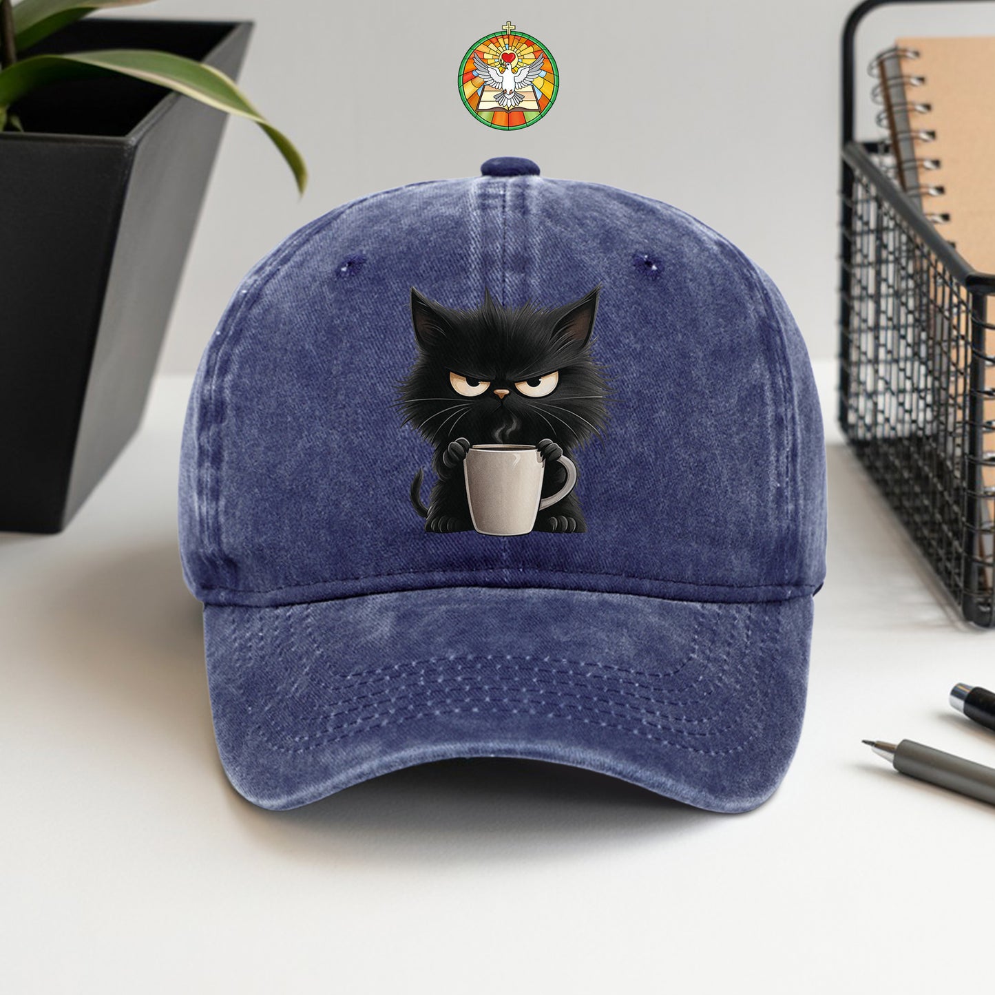 Grumpy Cat Coffee Baseball Cap - Funny Coffee Lover Hat