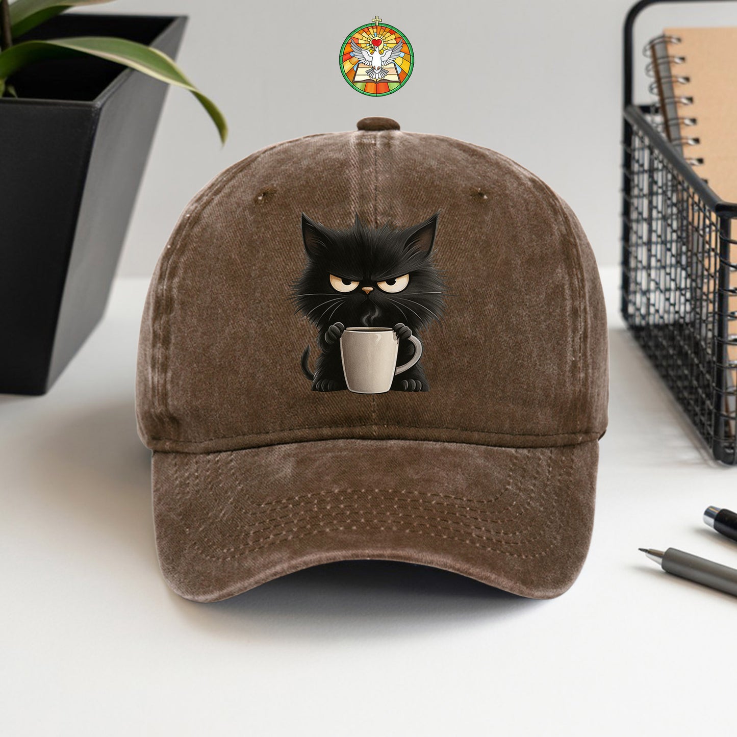 Grumpy Cat Coffee Baseball Cap - Funny Coffee Lover Hat