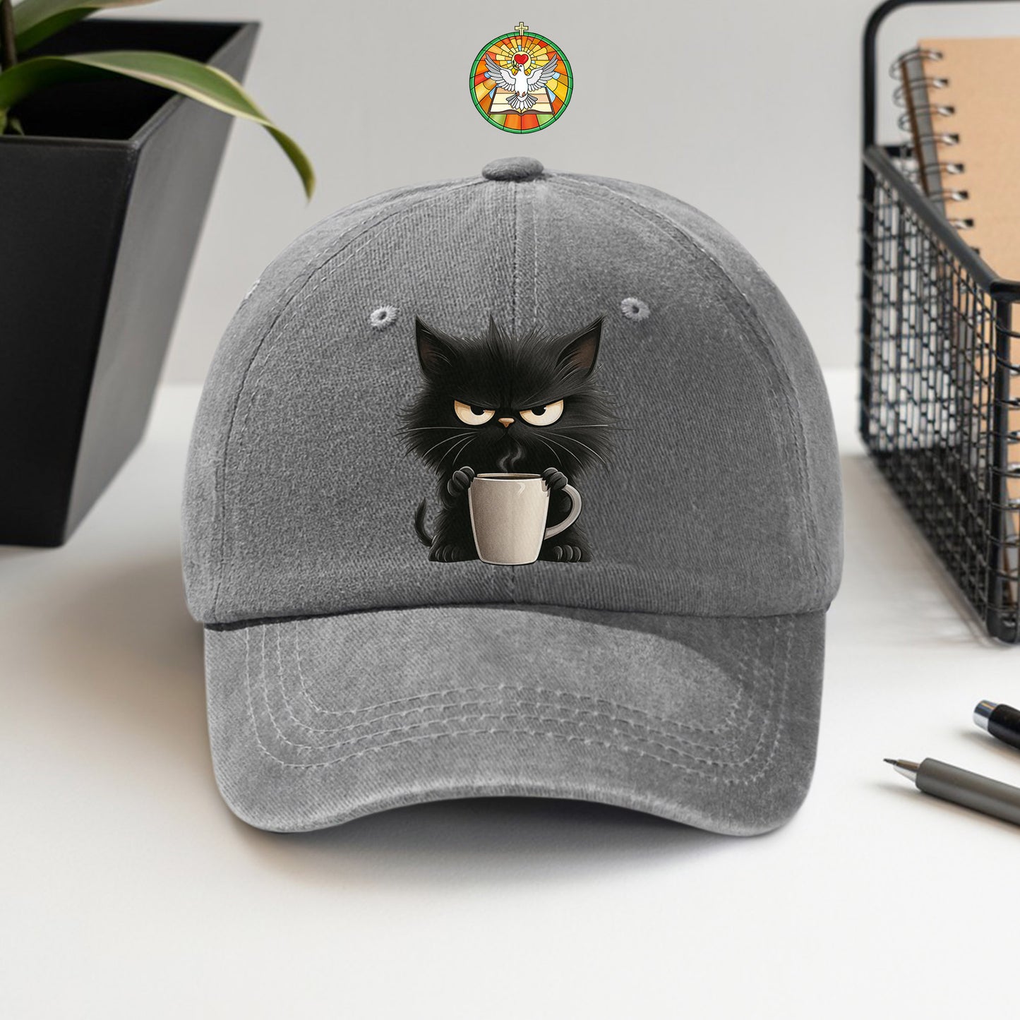 Grumpy Cat Coffee Baseball Cap - Funny Coffee Lover Hat