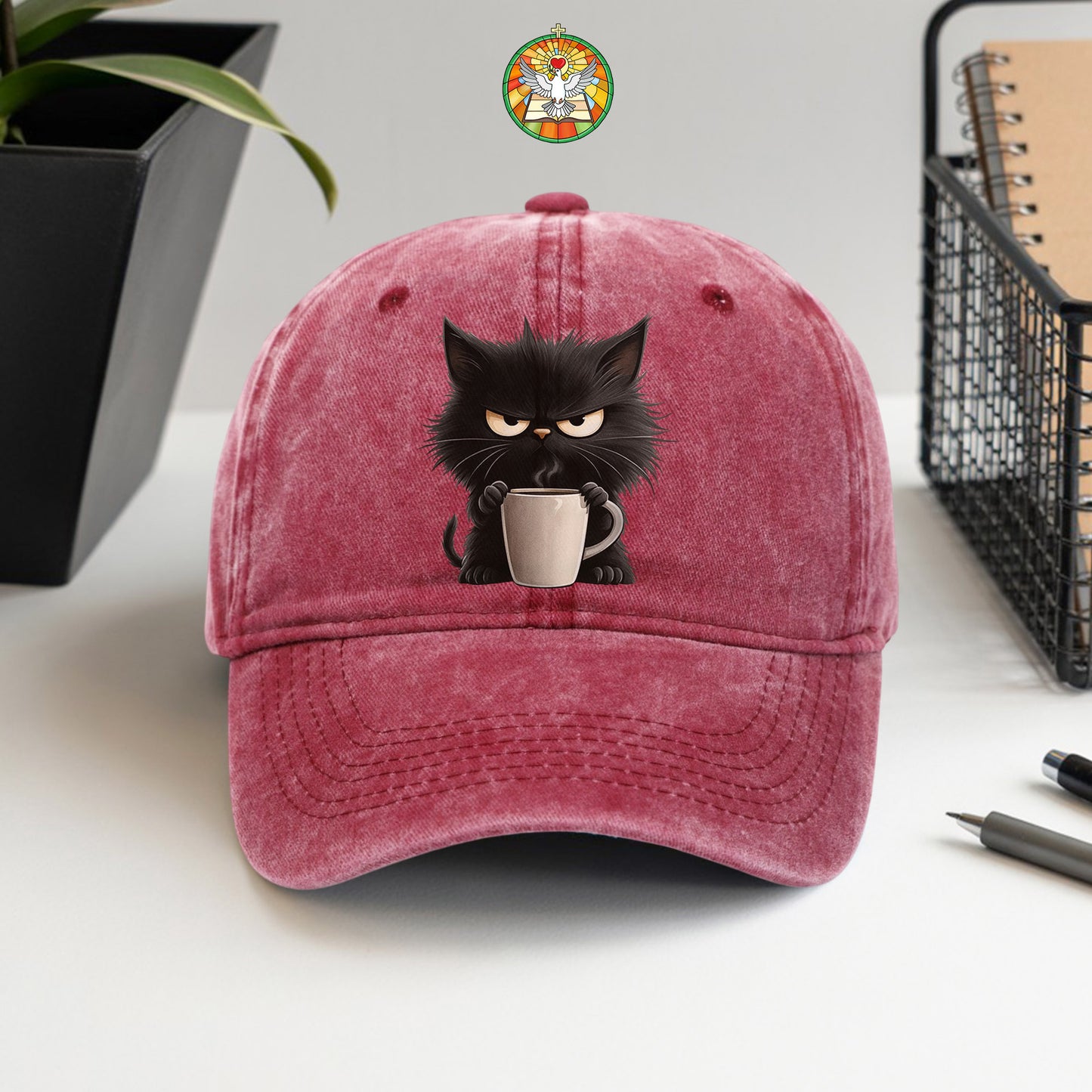 Grumpy Cat Coffee Baseball Cap - Funny Coffee Lover Hat