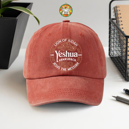 Lion of Judah Yeshua Hamashiach Embroidered Baseball Cap - Premium Christian Faith Hat