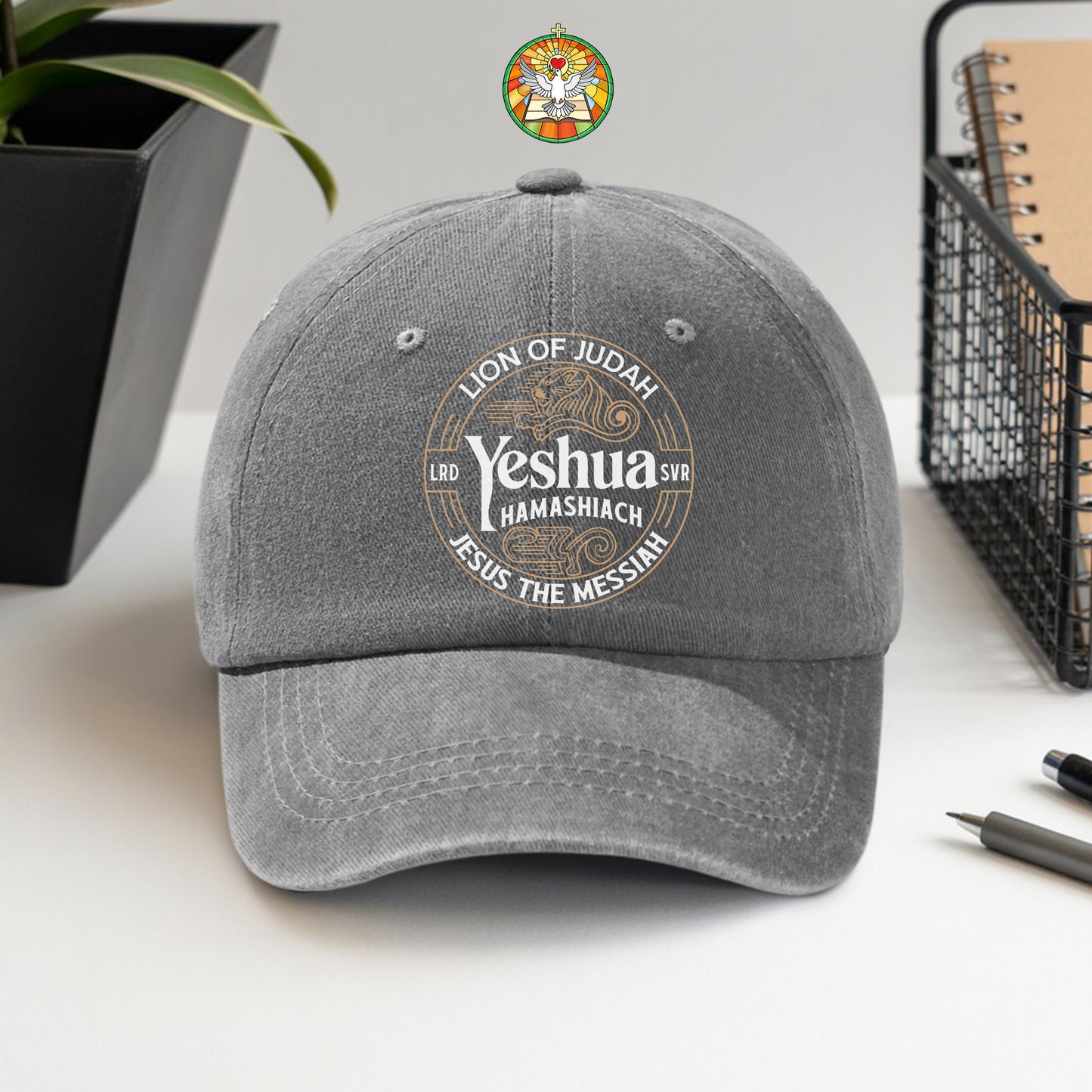 Lion of Judah Yeshua Hamashiach Embroidered Baseball Cap - Premium Christian Faith Hat