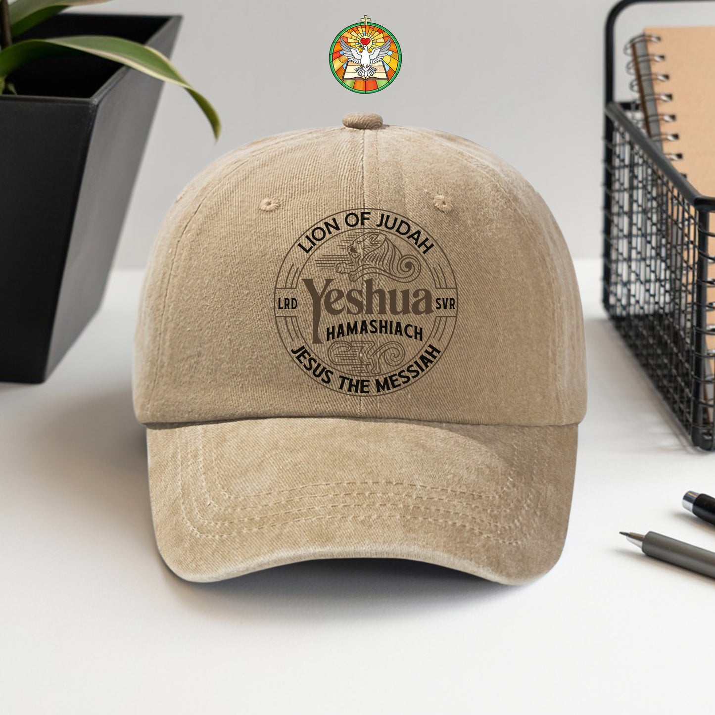Lion of Judah Yeshua Hamashiach Embroidered Baseball Cap - Premium Christian Faith Hat