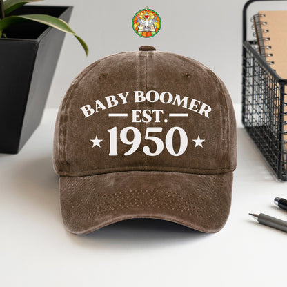 Baby Boomer Est. [Custom Year] Baseball Cap - Generational Pride