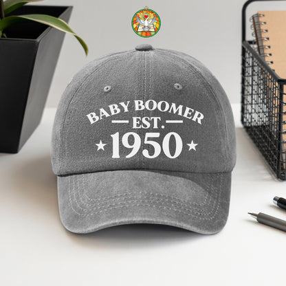 Baby Boomer Est. [Custom Year] Baseball Cap - Generational Pride