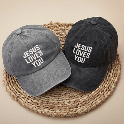 Jesus Loves You Washed Cap - Christian Love Declaration Hat