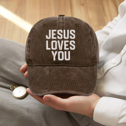 Jesus Loves You Washed Cap - Christian Love Declaration Hat