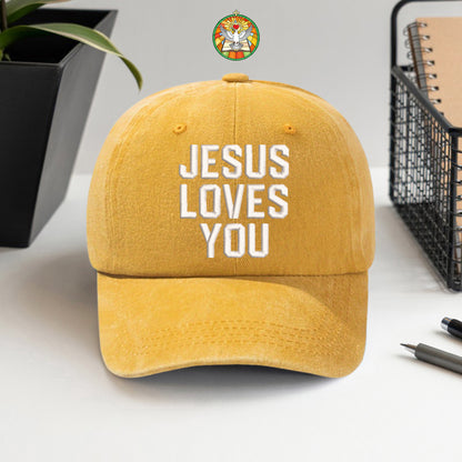 Jesus Loves You Washed Cap - Christian Love Declaration Hat