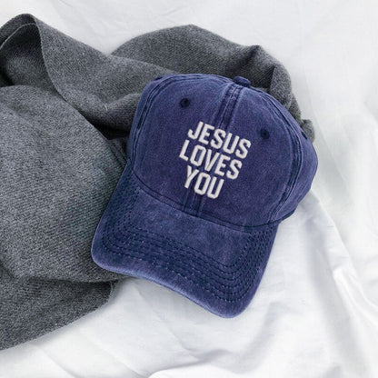 Jesus Loves You Washed Cap - Christian Love Declaration Hat