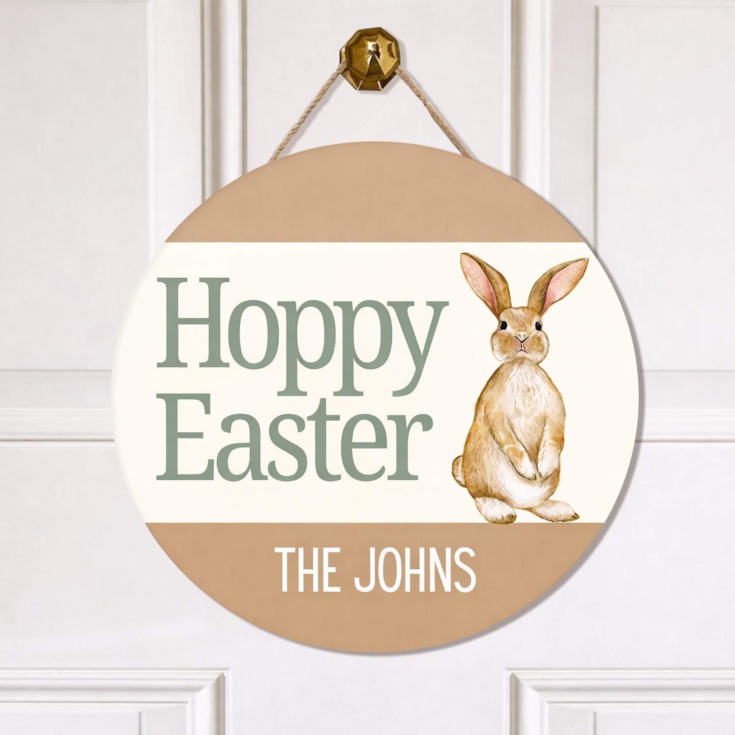 Personalized Hoppy Easter Bunny Wood Sign