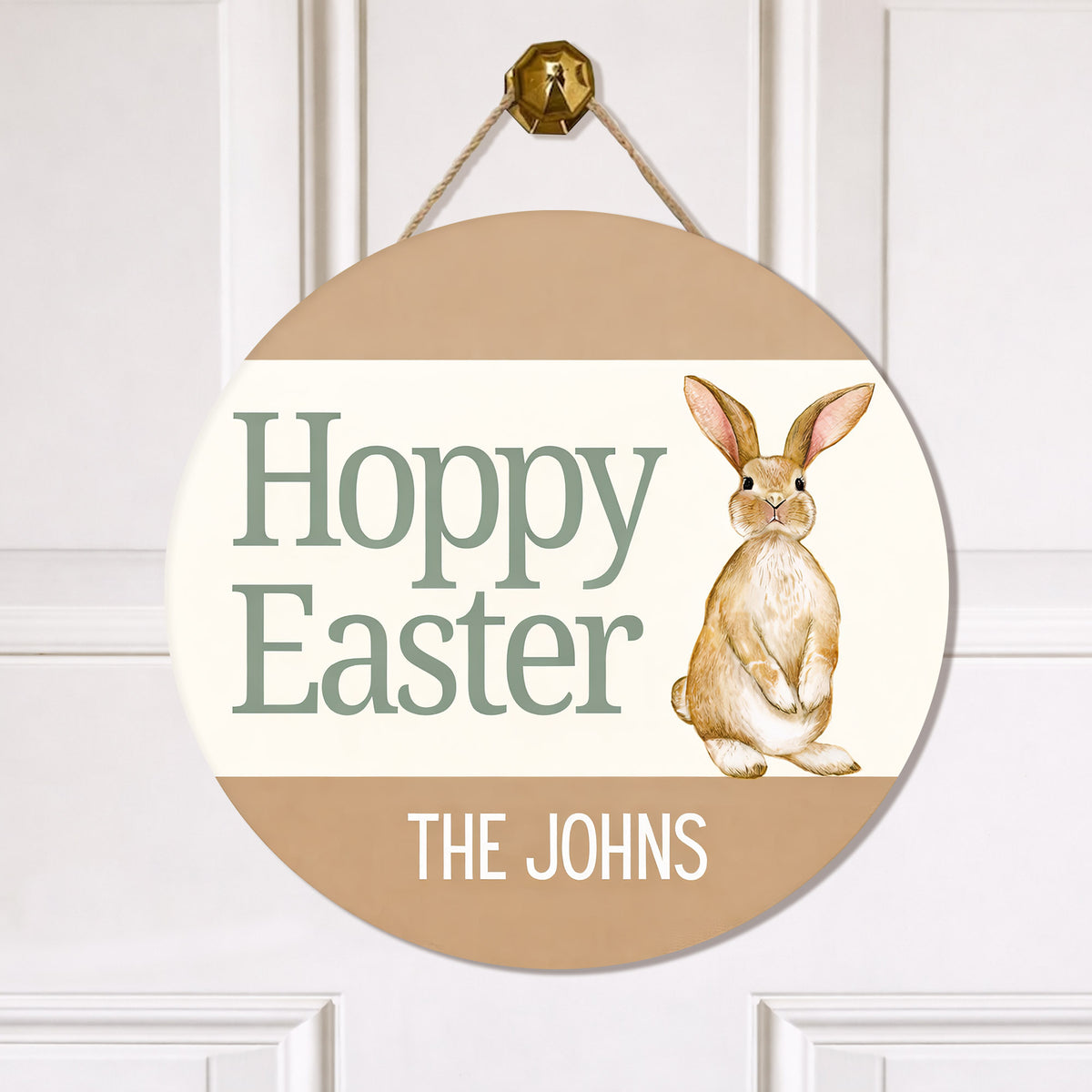 Personalized Hoppy Easter Bunny Wood Sign