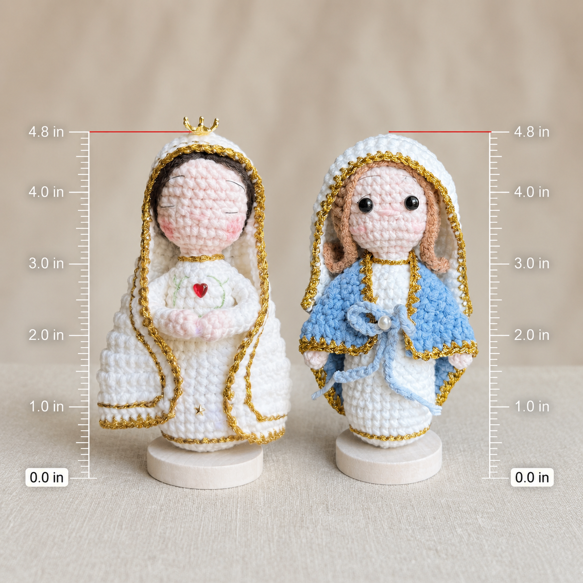 Faith-Inspired Handmade Virgin Mary Crochet Doll - 4.8in