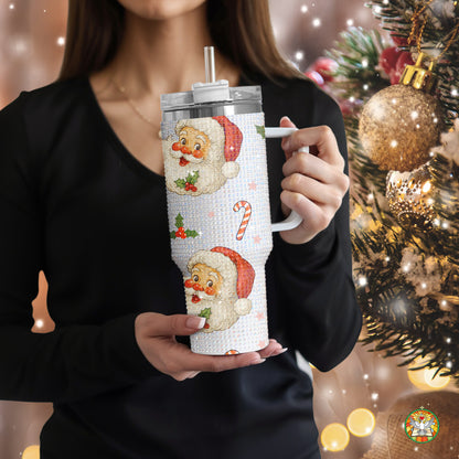 Santa Candy Cane Bling Diamond Tumbler 40oz - Sparkling Christmas Magic Rhinestone Cup