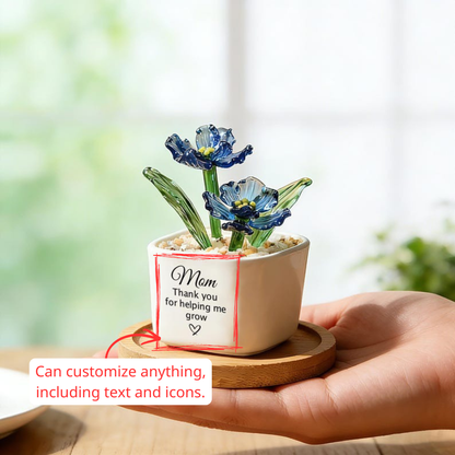 Custom Birth Flower Glass Pot – Christian Bible Verse Gift, Personalized Birth Month