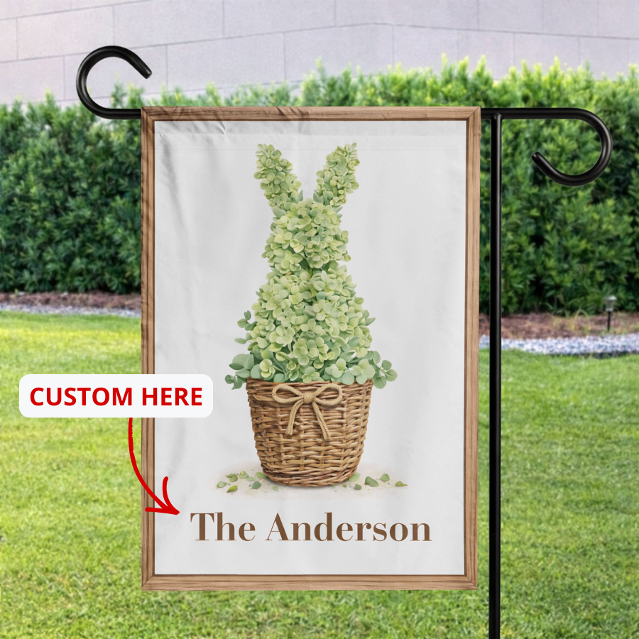 Personalized Easter Garden Flag – Custom Family Name Christian Spring Outdoor Decor