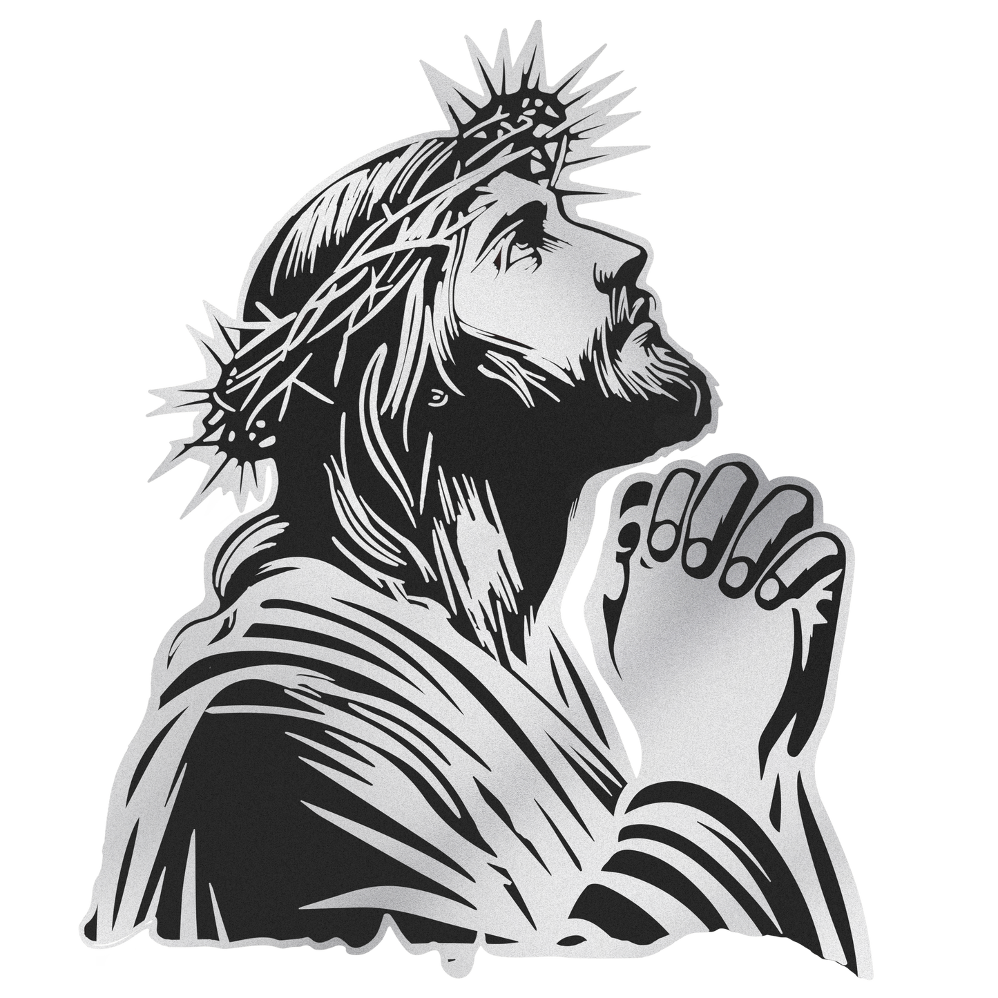 Praying Jesus Decal - Large Graphic for Trucks, Cars, Walls