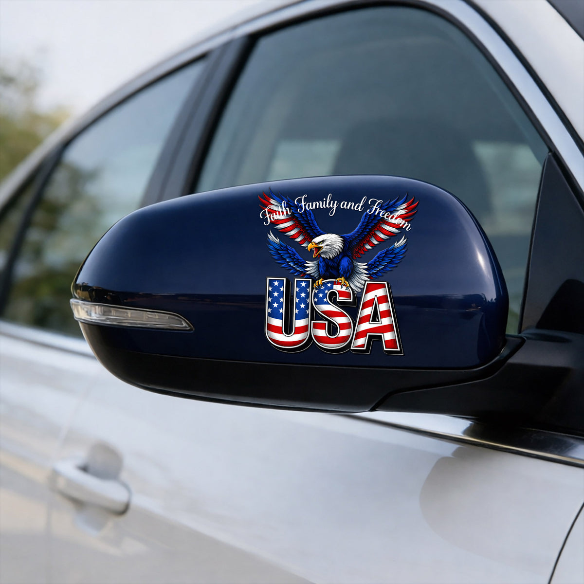 [NEW] Faith, Family, and Freedom USA Eagle Decal for Car, Truck, Bottle, Laptop & More