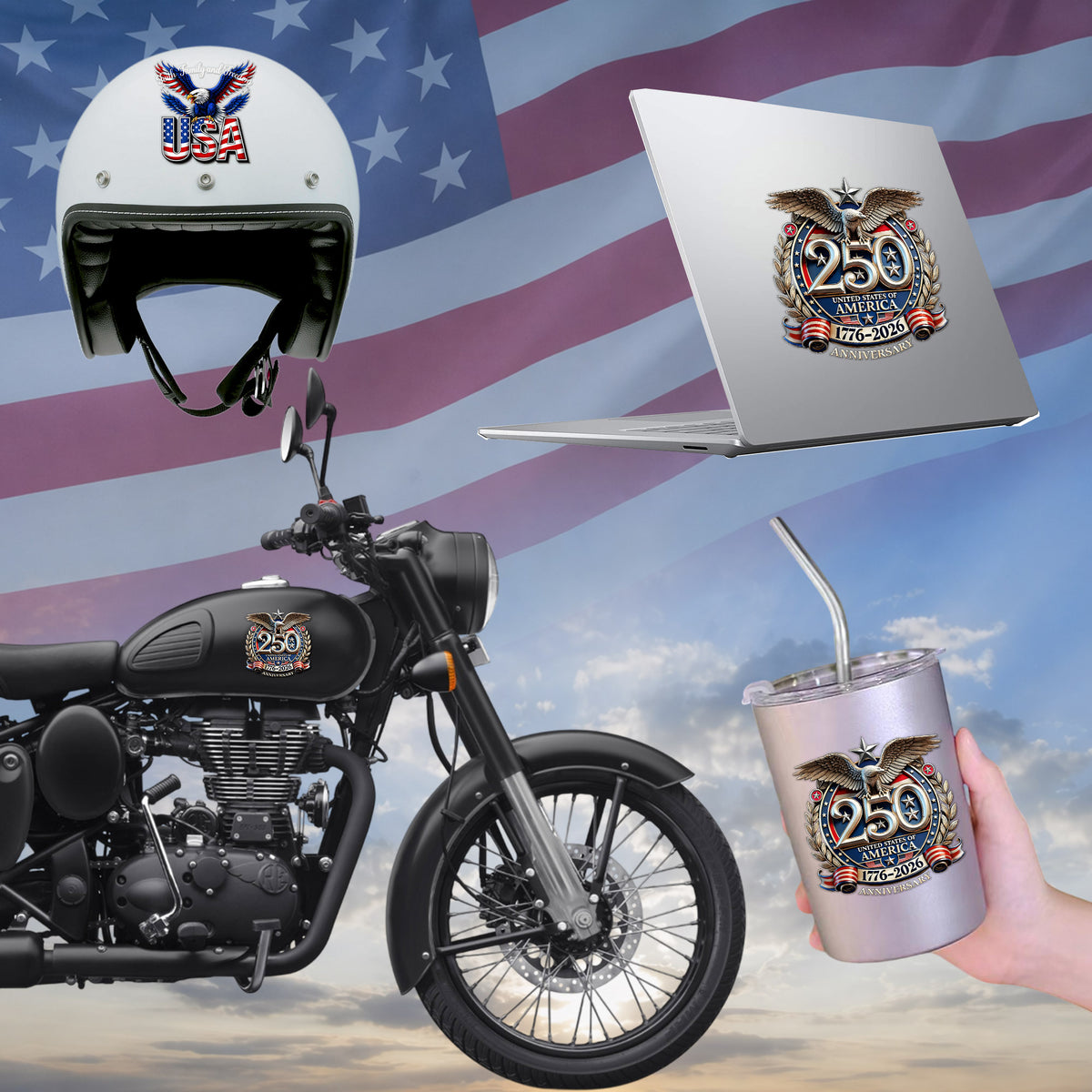 [NEW] Faith, Family, and Freedom USA Eagle Decal for Car, Truck, Bottle, Laptop & More
