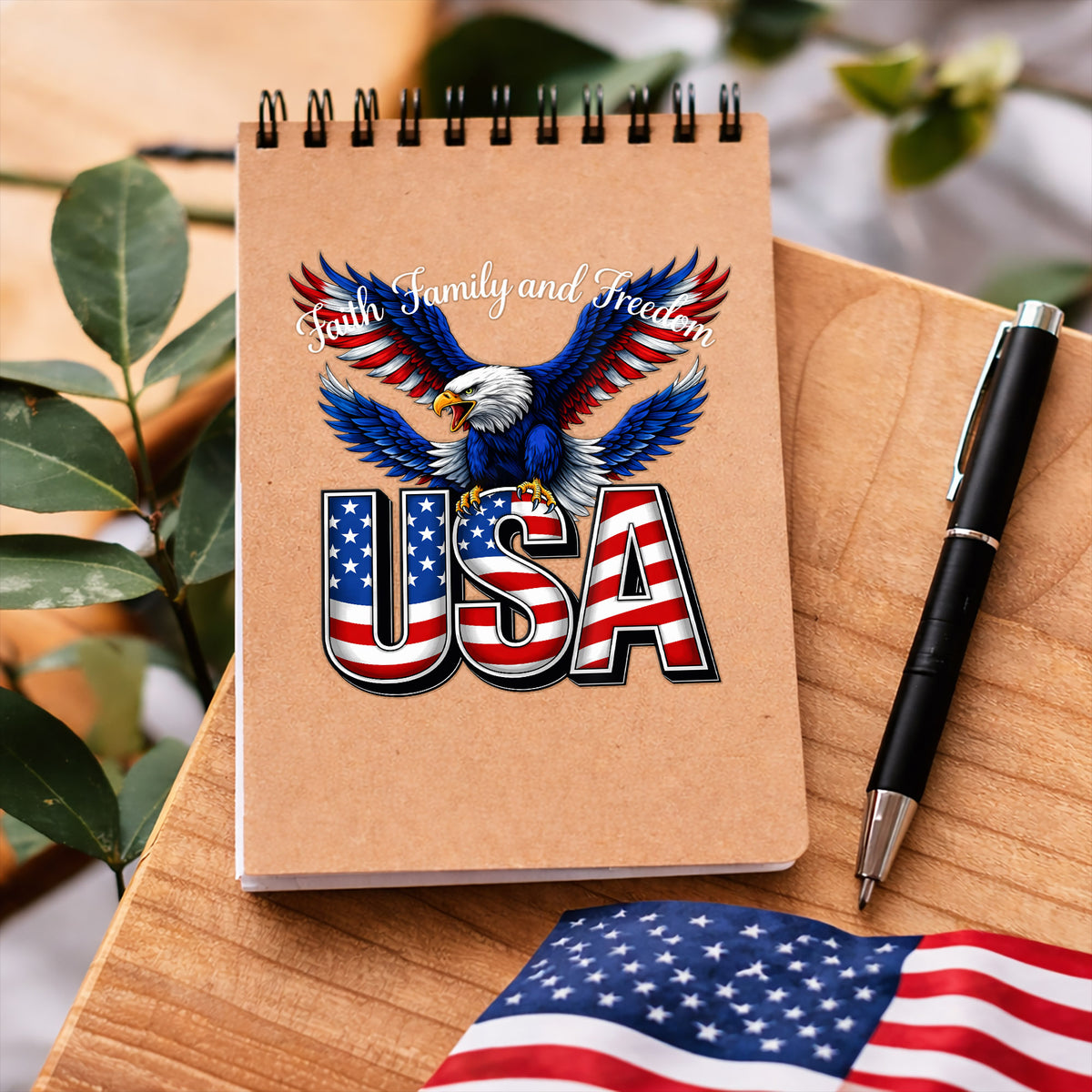 [NEW] Faith, Family, and Freedom USA Eagle Decal for Car, Truck, Bottle, Laptop & More